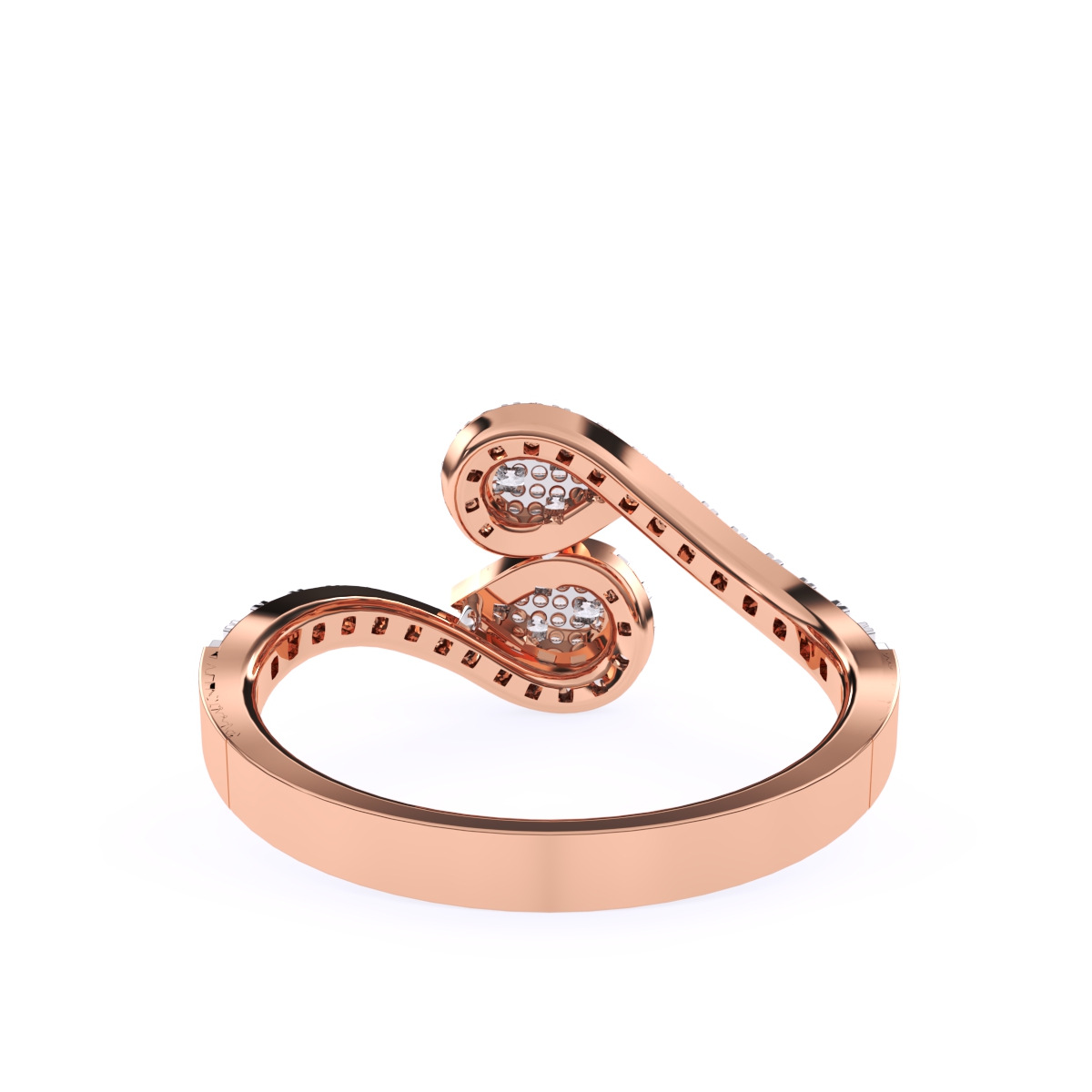 Amazing Bypass Pear Halo Diamond Ring